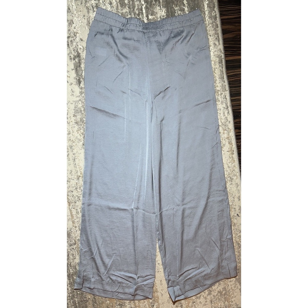 Promesa Women Wide-Leg Dress Shimmer Dusty Blue Pants Size L NEW